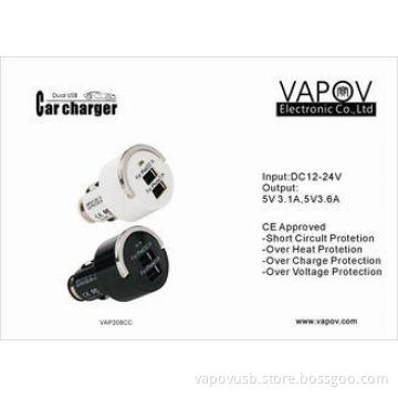 Pull ring high safety small sized smart  3.1A 2 USB car cha